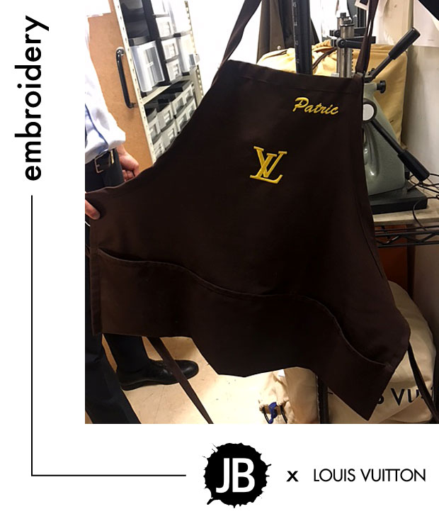 Luxury embroidered apron project by JB Screen Printing and Embroidery